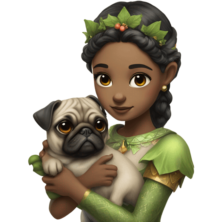 girl elf with pug emoji