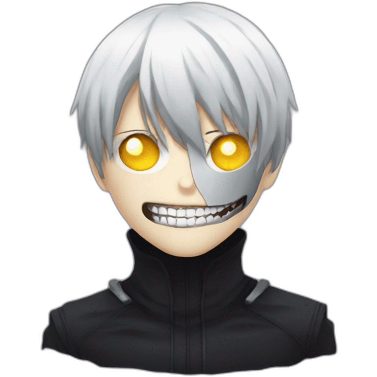 Ken kaneki wearing his ghoul mask emoji