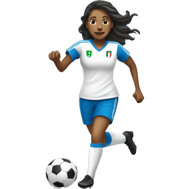 An Italian woman playing soccer emoji