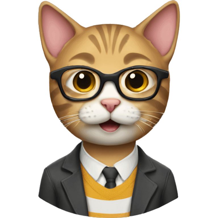 cat nerd emoji