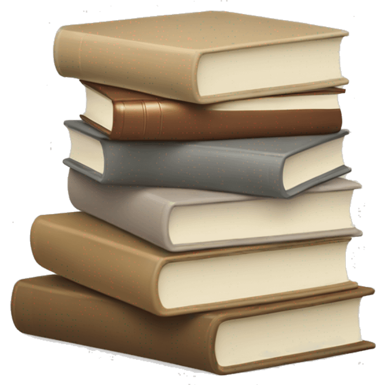 Beige white stack of books emoji