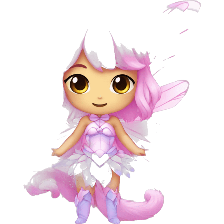 Anthro Shiny Pastel Pink Gradient Anime Chibi Fairy-Fakémon Fur Sona emoji