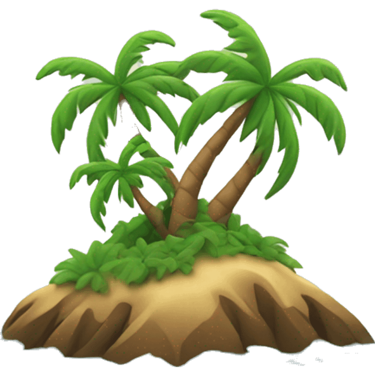 Island with palm tree and waves emoji