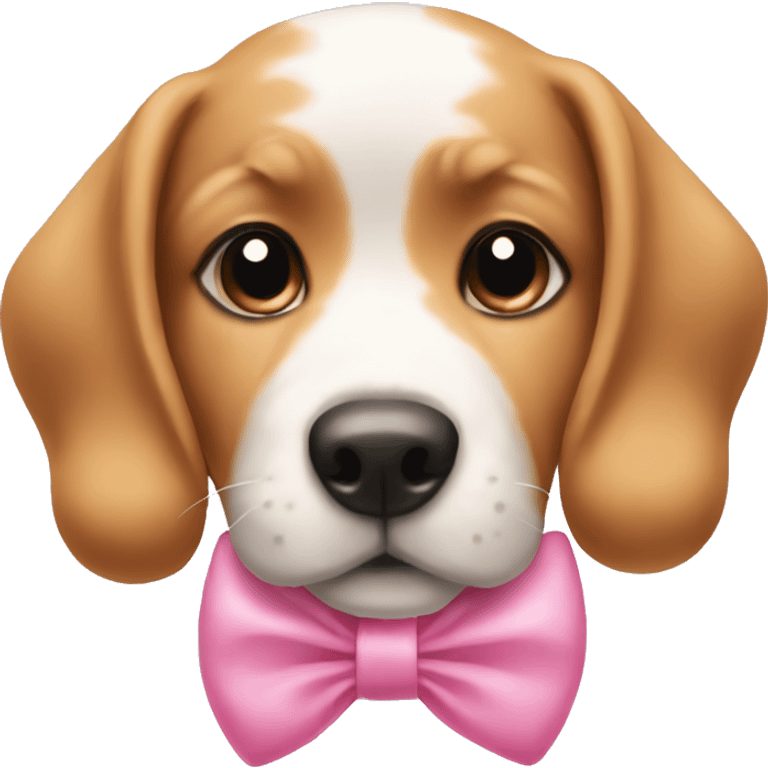 Cute dog wearing a pink bow on its ear  emoji