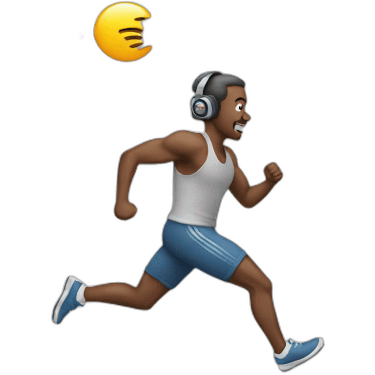 guy running with radio emoji