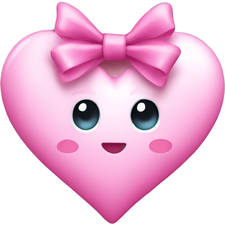 a cute pink heart with a pink bow emoji