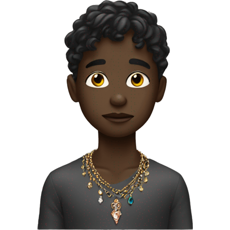 dark-skinned boy with jewelry blowing a kiss  emoji