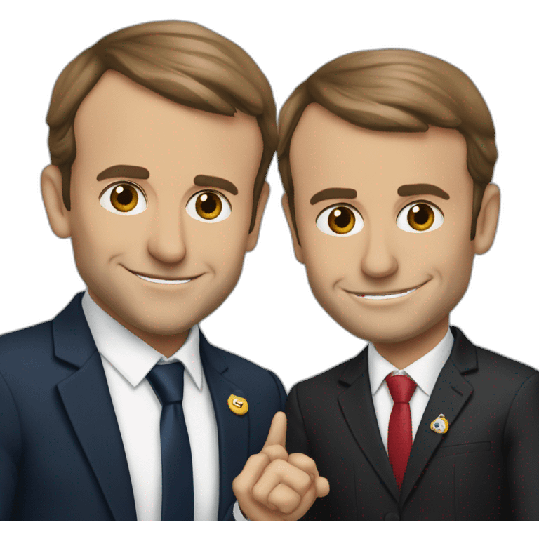 Emanuel Macron qui fait un doigt d’honneur emoji