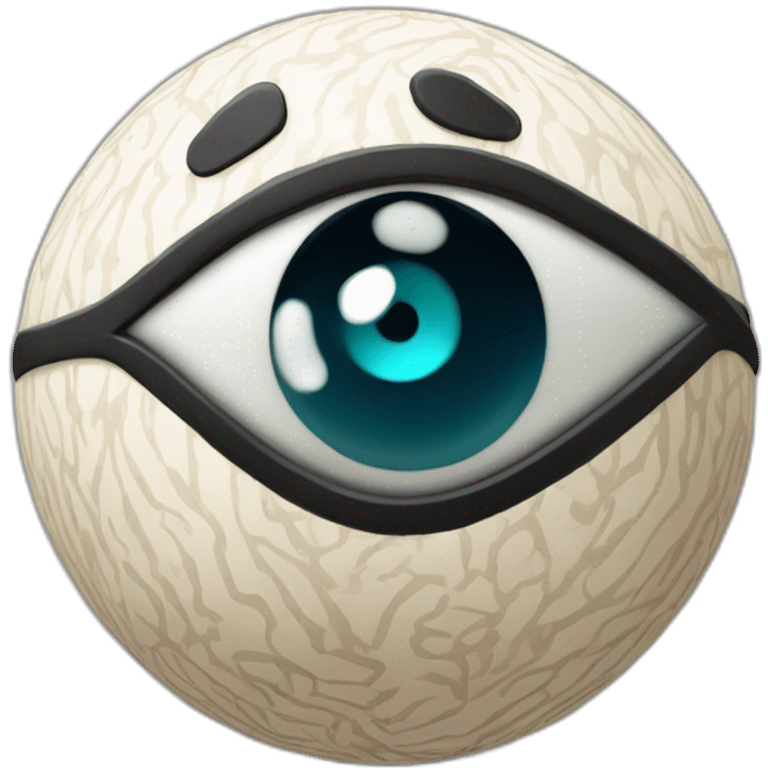 3d sphere with a cartoon Cow skin texture with Eye of Horus emoji