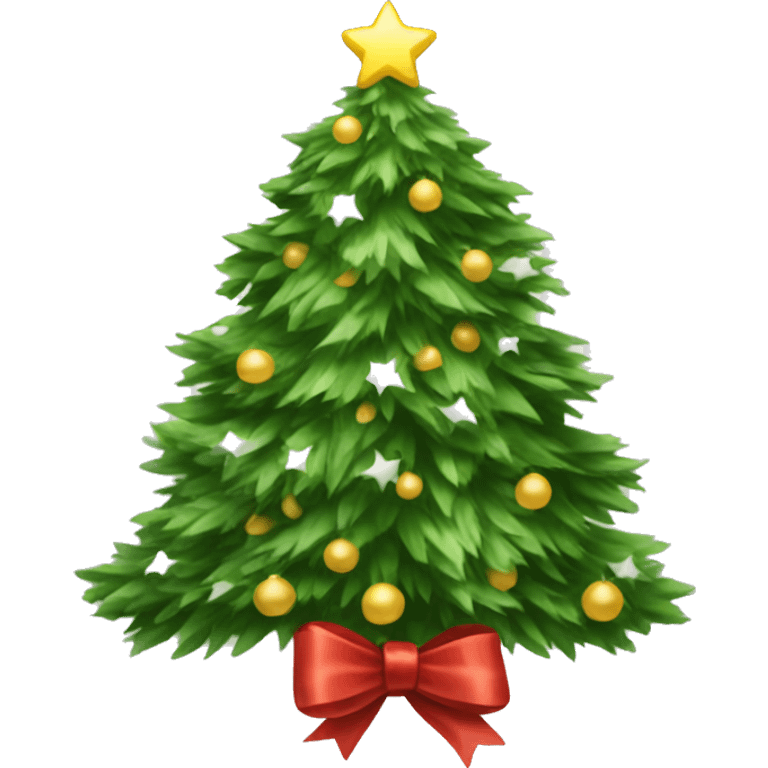 Christmas tree with white bows  emoji