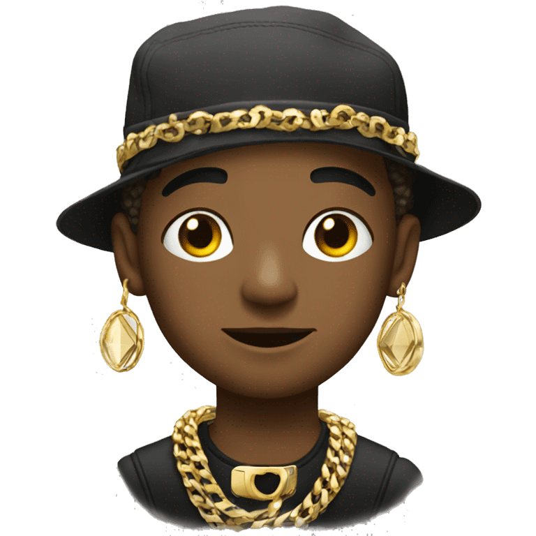 Young hustler with lots of jewelry emoji