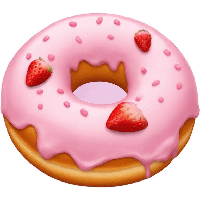 strawberry frosted donut emoji