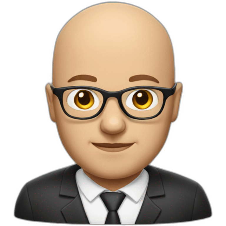 bald lawyer with glasses emoji