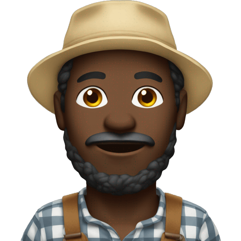 black cotton farmer emoji