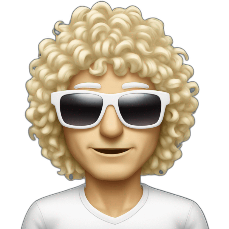 michel polnareff with white sunglasses and long curly blond hairs emoji