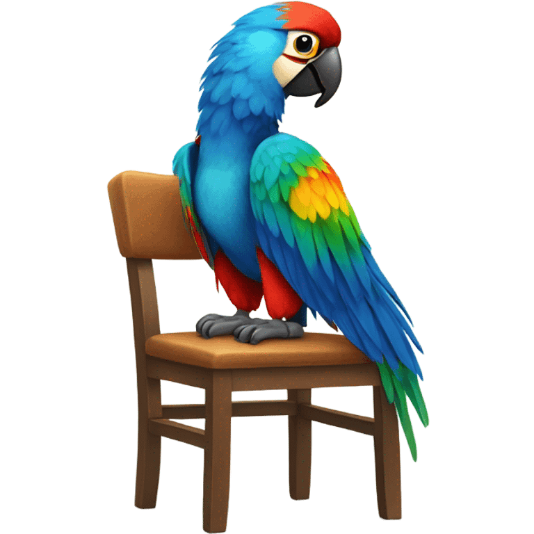 Macaw sitting on chair  emoji