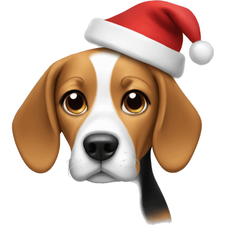 beagle with santa hat emoji