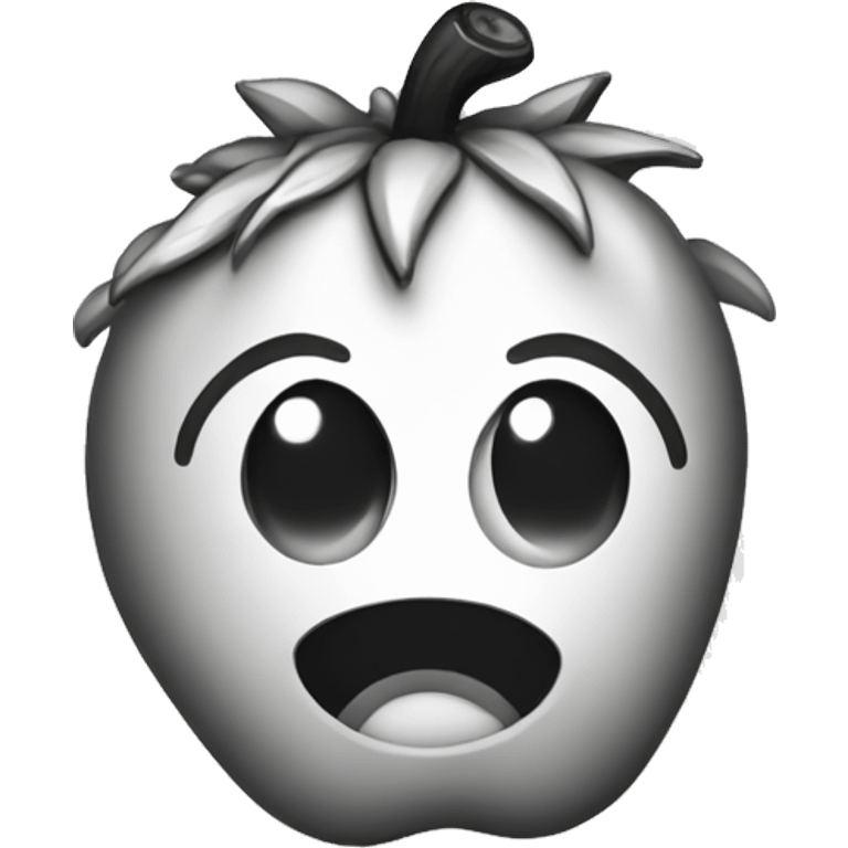 Fresa en blanco y negro emoji