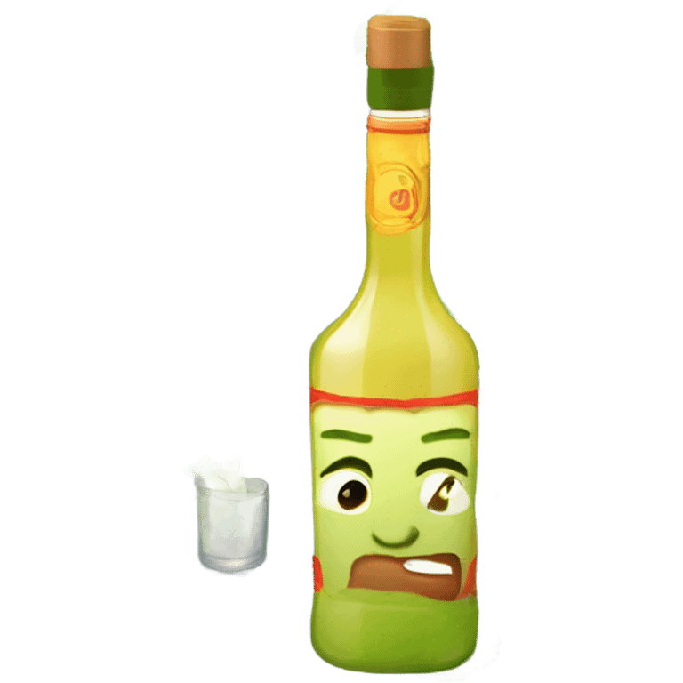 broccoli eating a bottle of tequila emoji