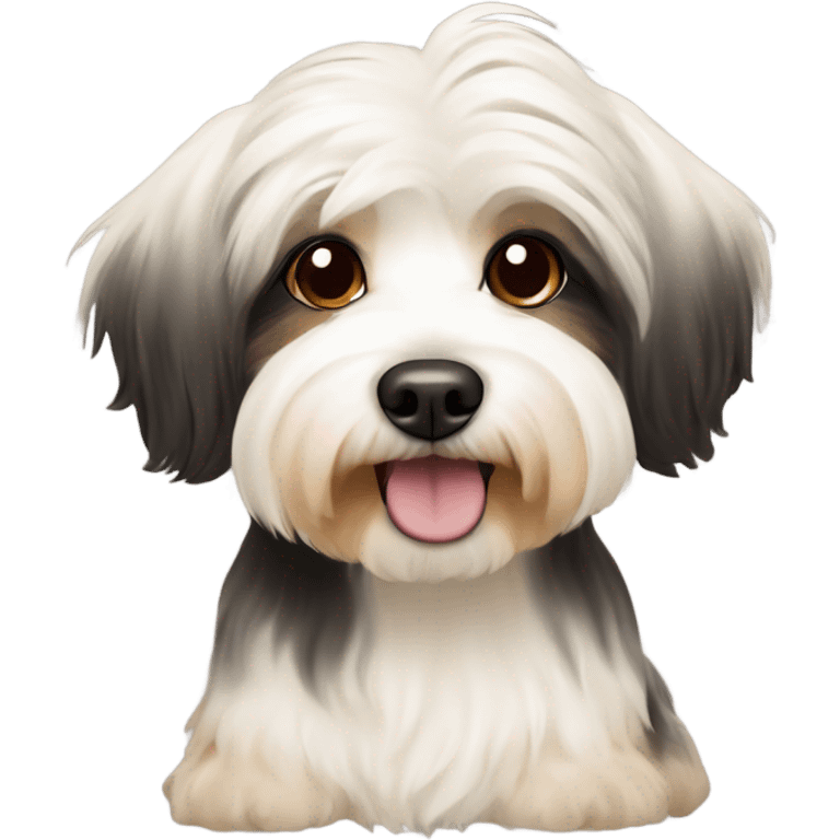 Havanese dog tricolor mostly cream emoji