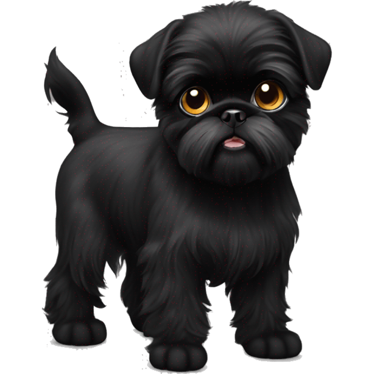 Black Brussels griffon puppy  emoji