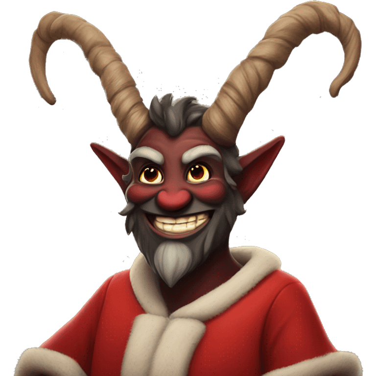 happy krampus in a red robe giving a thumbs up emoji