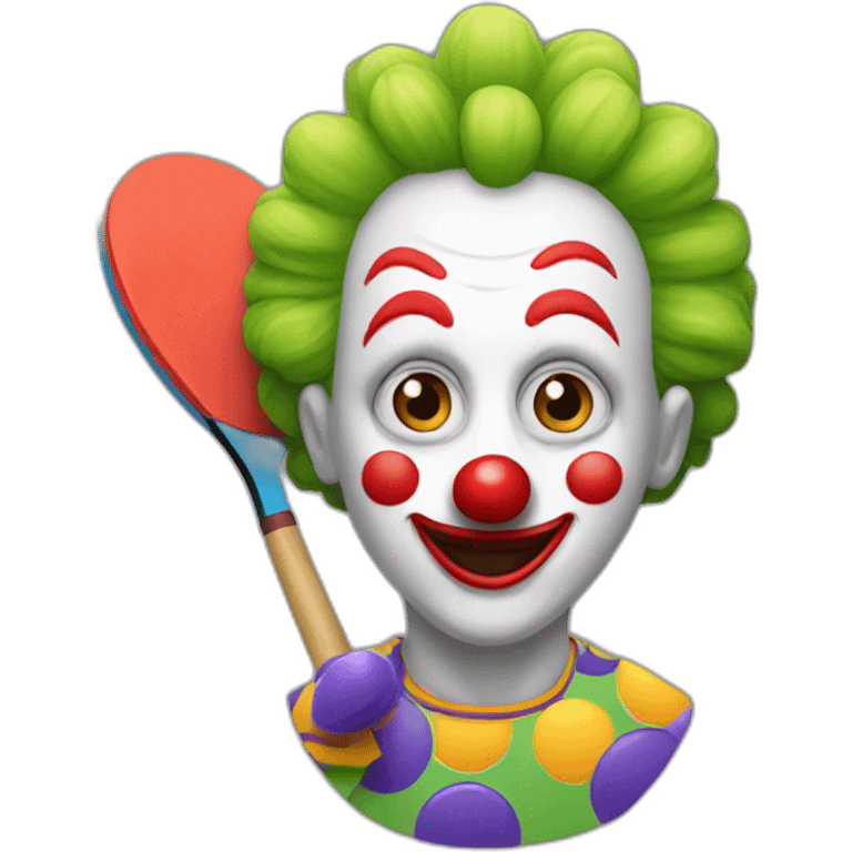 clown with pingpong bat emoji