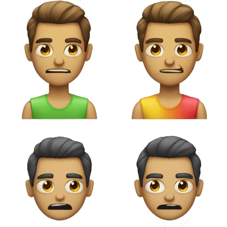 happy, unhappy, angry, at the same time gay emoji