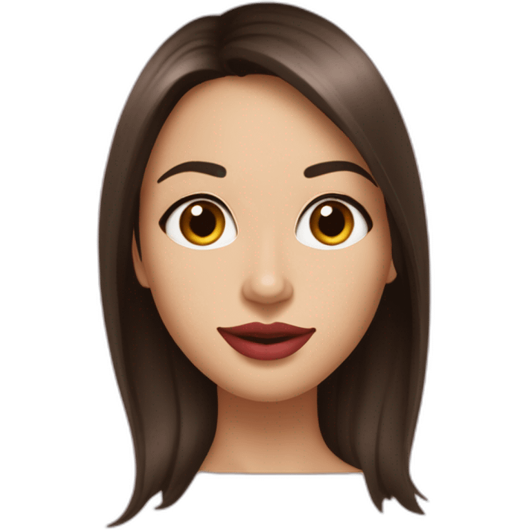 Long straight silky dark brown hair small nose big juicy cherry lips big almond eyes sexy beautiful woman emoji