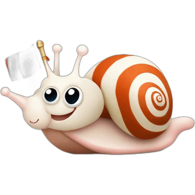 cuter stuffed animal type snail with French flag emoji