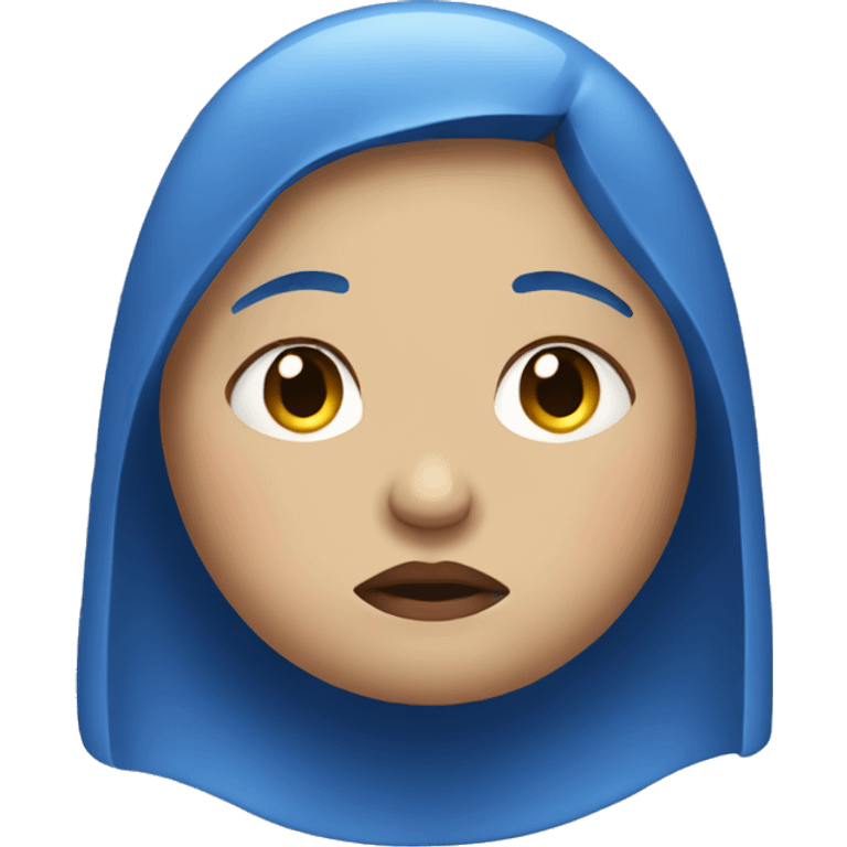 sad blue woman fat emoji