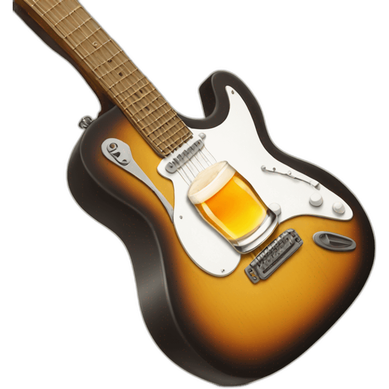 Guitar with beer emoji