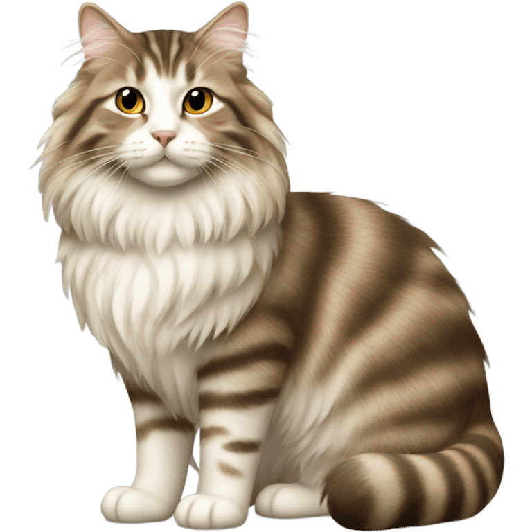 Beige long hair tabby cat emoji