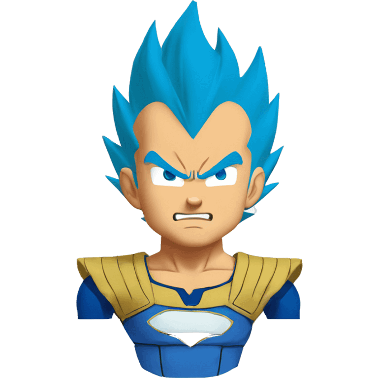 Super saiyan blue vegeta face front view emoji