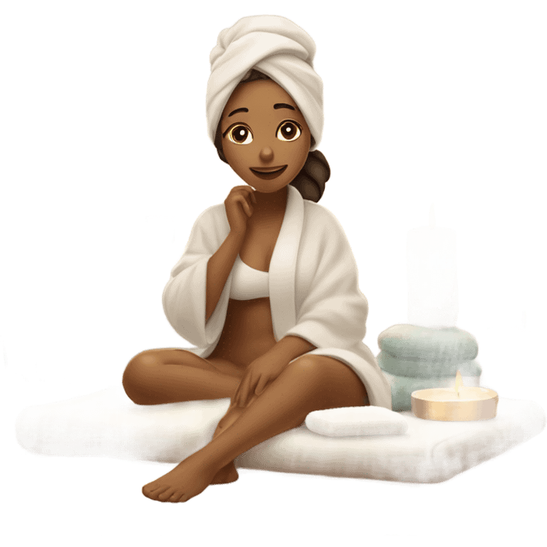 Girl relaxing in spa emoji