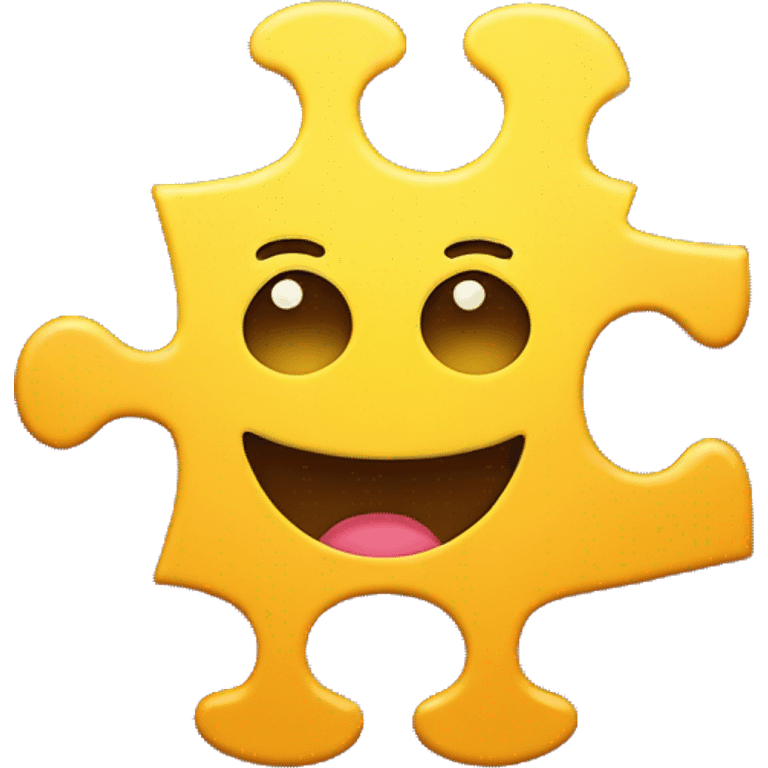 pixel art yellow puzzle piece with happy face emoji