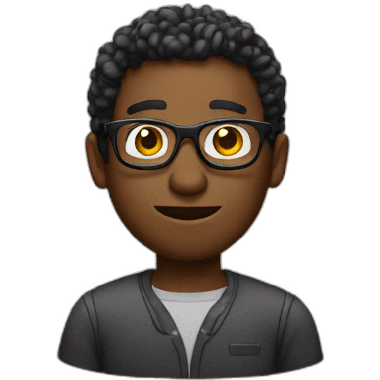 black geeky computer guy emoji