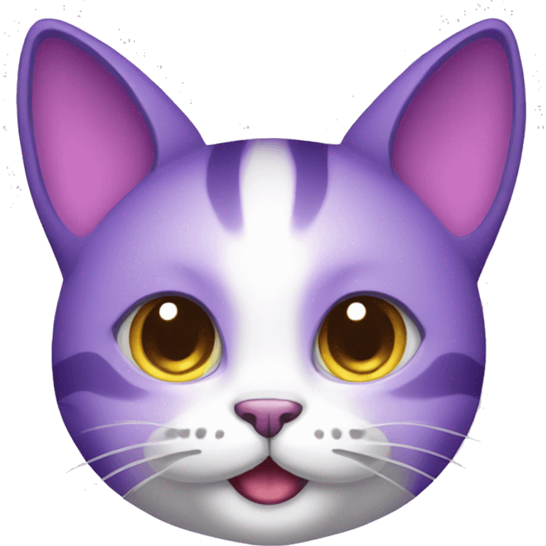 Purple cute cat with horns emoji