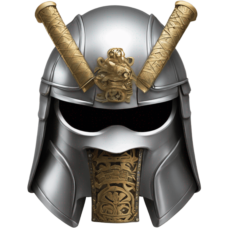  sort of a melding of both the ancient Japanese samurai helmet and the more modern German style stahlhelm StormTrooper helmet emoji