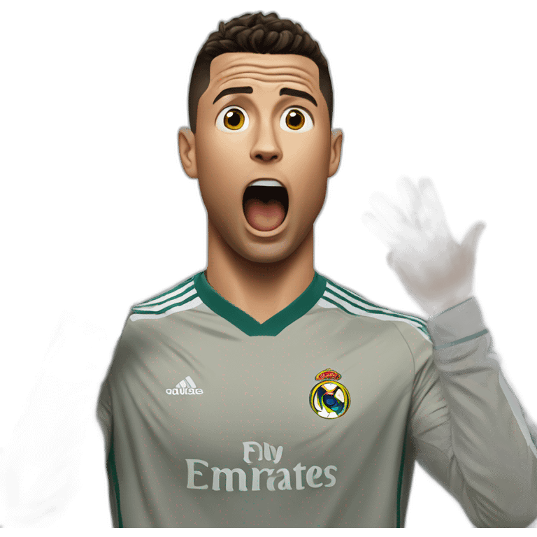 Ronaldo shocked with is two hand on his face 3 Times emoji