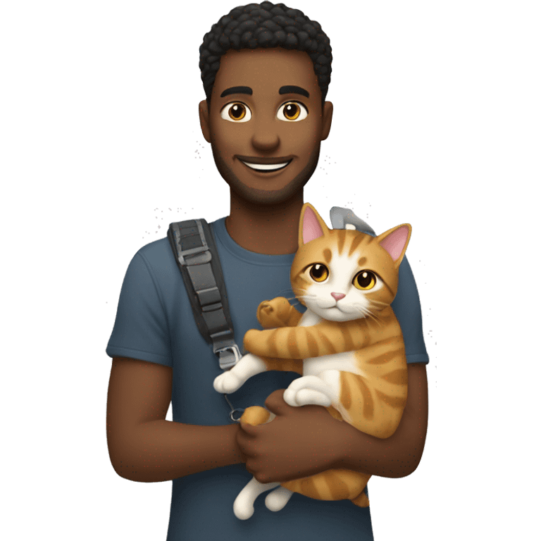 cat with his kid owner emoji