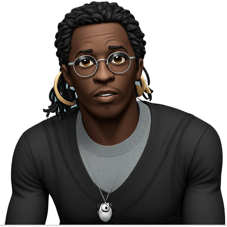 confident dark-skinned male portrait emoji