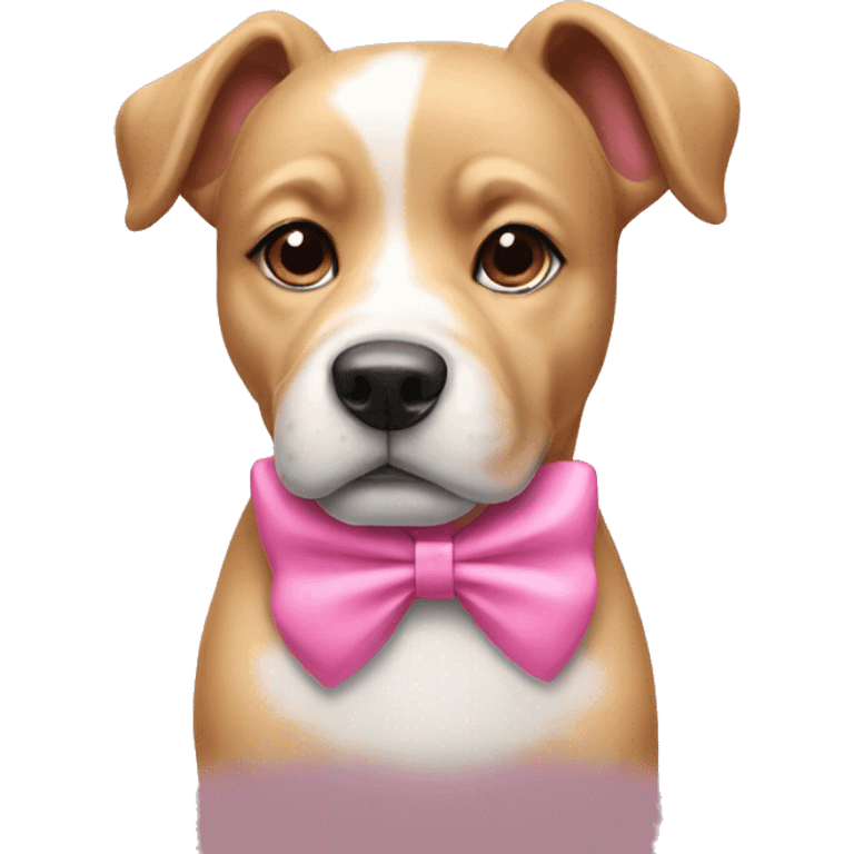 dog wearing a pink bow emoji