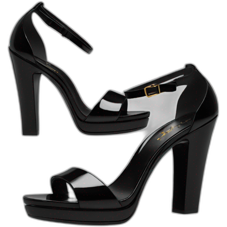 Ysl TRIBUTE heel SANDAL black PATENT LEATHER emoji