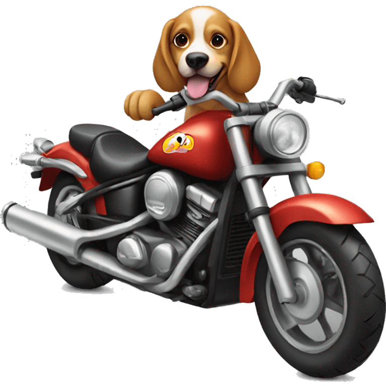 Dog on motorcycle emoji