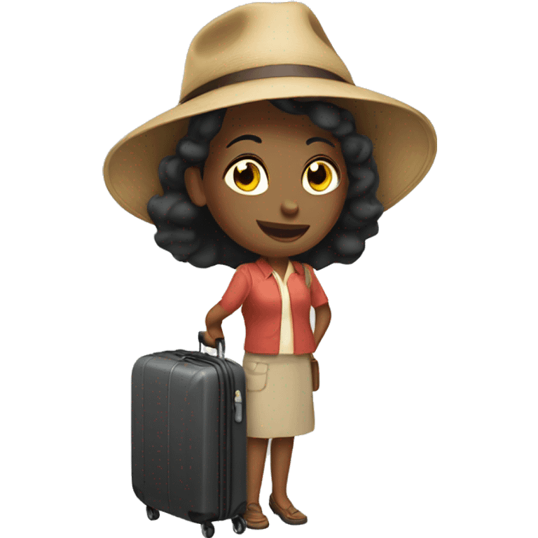 Lady carry luggage traveler emoji