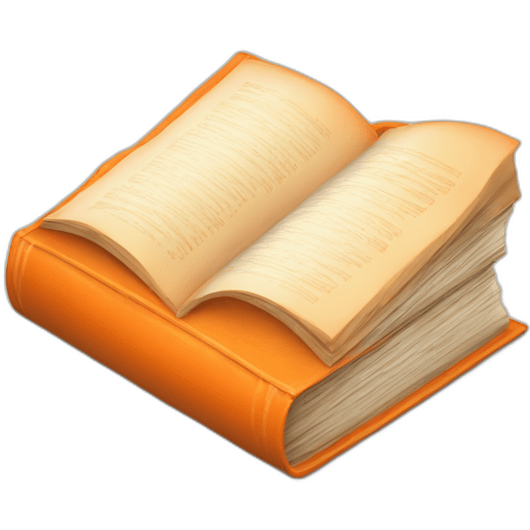 Orange book 45 degree tilted emoji