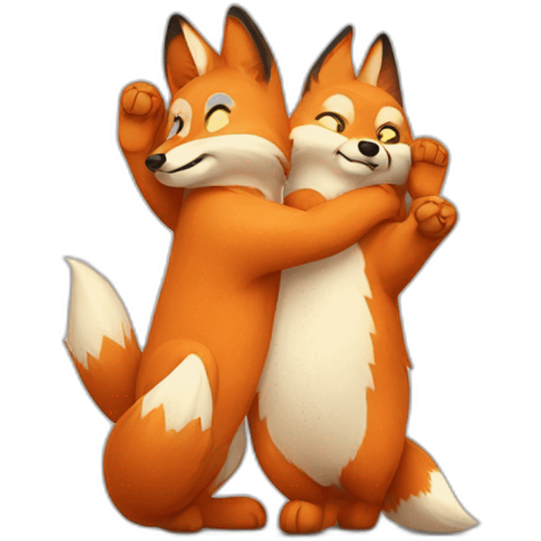 Two Fox paws clapping high five emoji