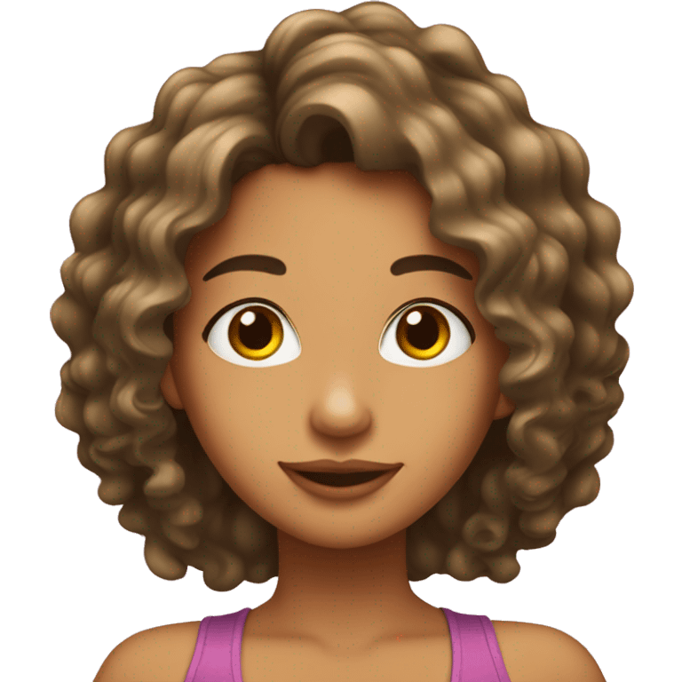 chica latina con cabello rizado  emoji