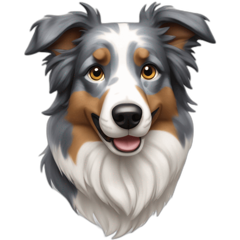 Blue merle Border collie emoji